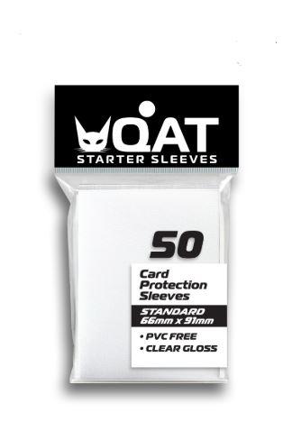 TheGameArmory | QAT White Sleeves 50's Clear Glossy